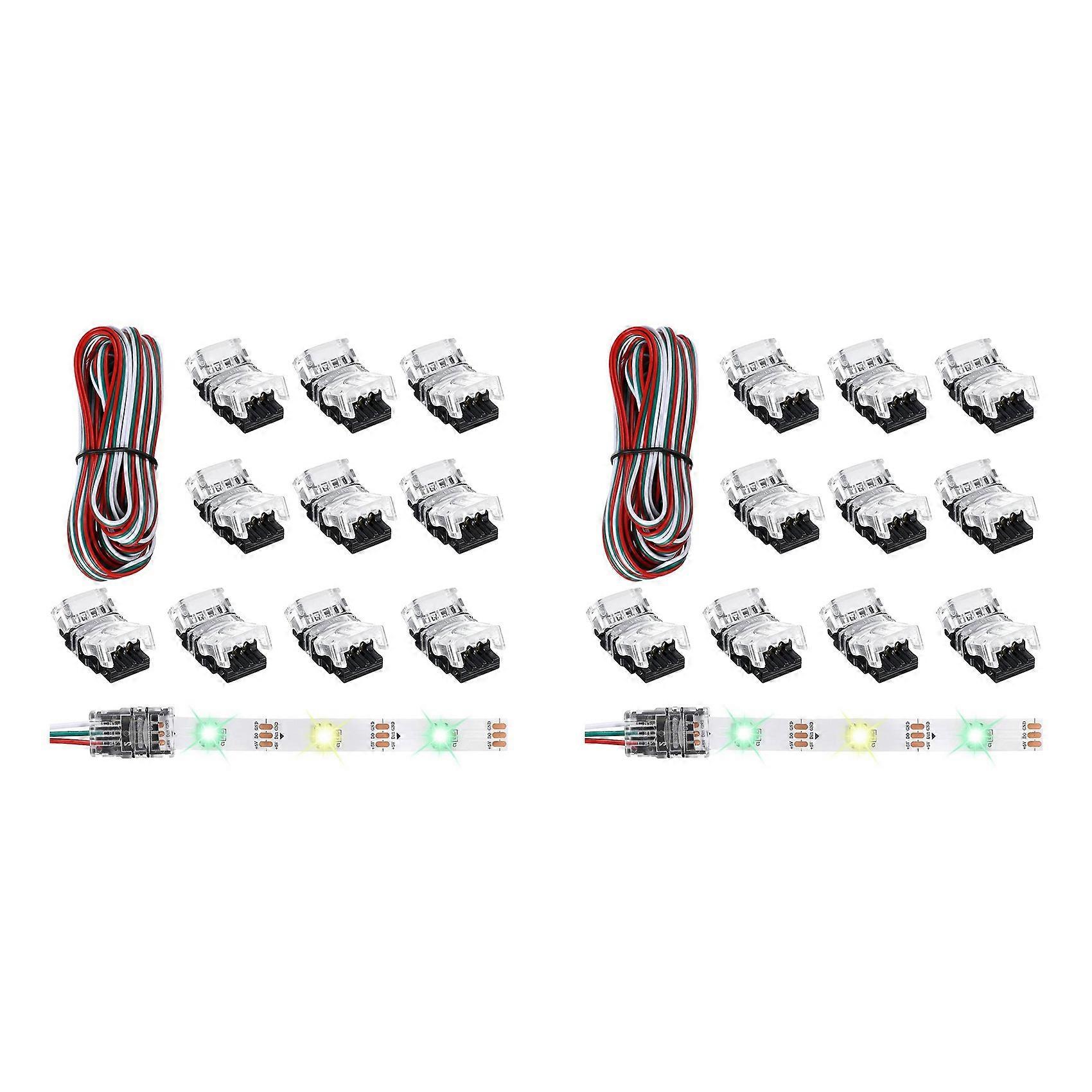 22 Pieces Tunable 3 Pin LED Strip Connectors 10mm LED Strip Light Connectors LED Strip Connector Terminal for WS2811