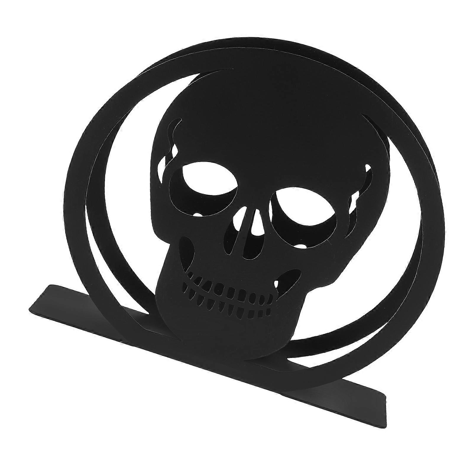 Sleek Black Metal Napkin Holder for Dining Table Use