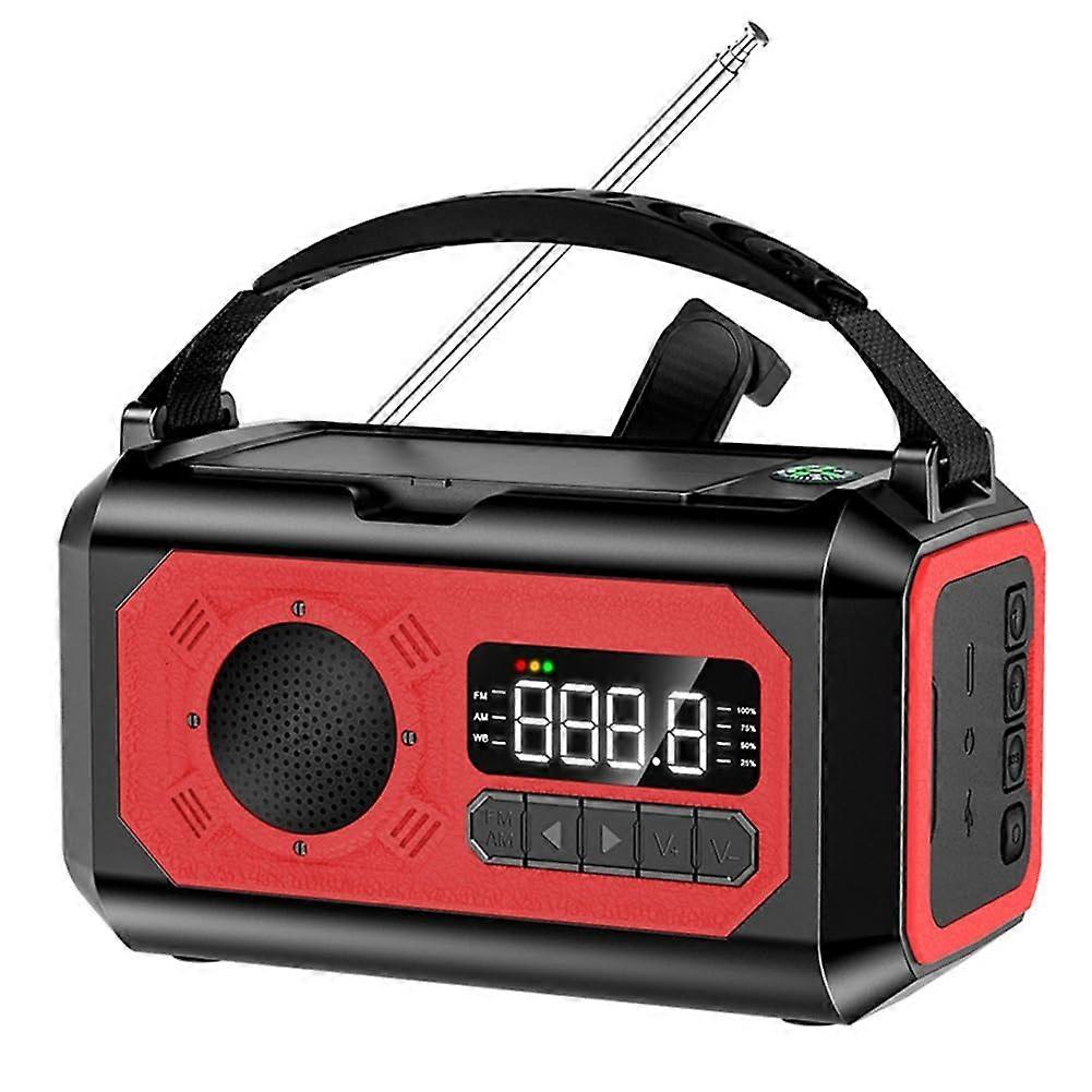 Portable 12000mAh Emergency Radio AM/FM NOAA Weather Solar Charging Hand Crank Flashlight SOS Alarm Reading Lamp