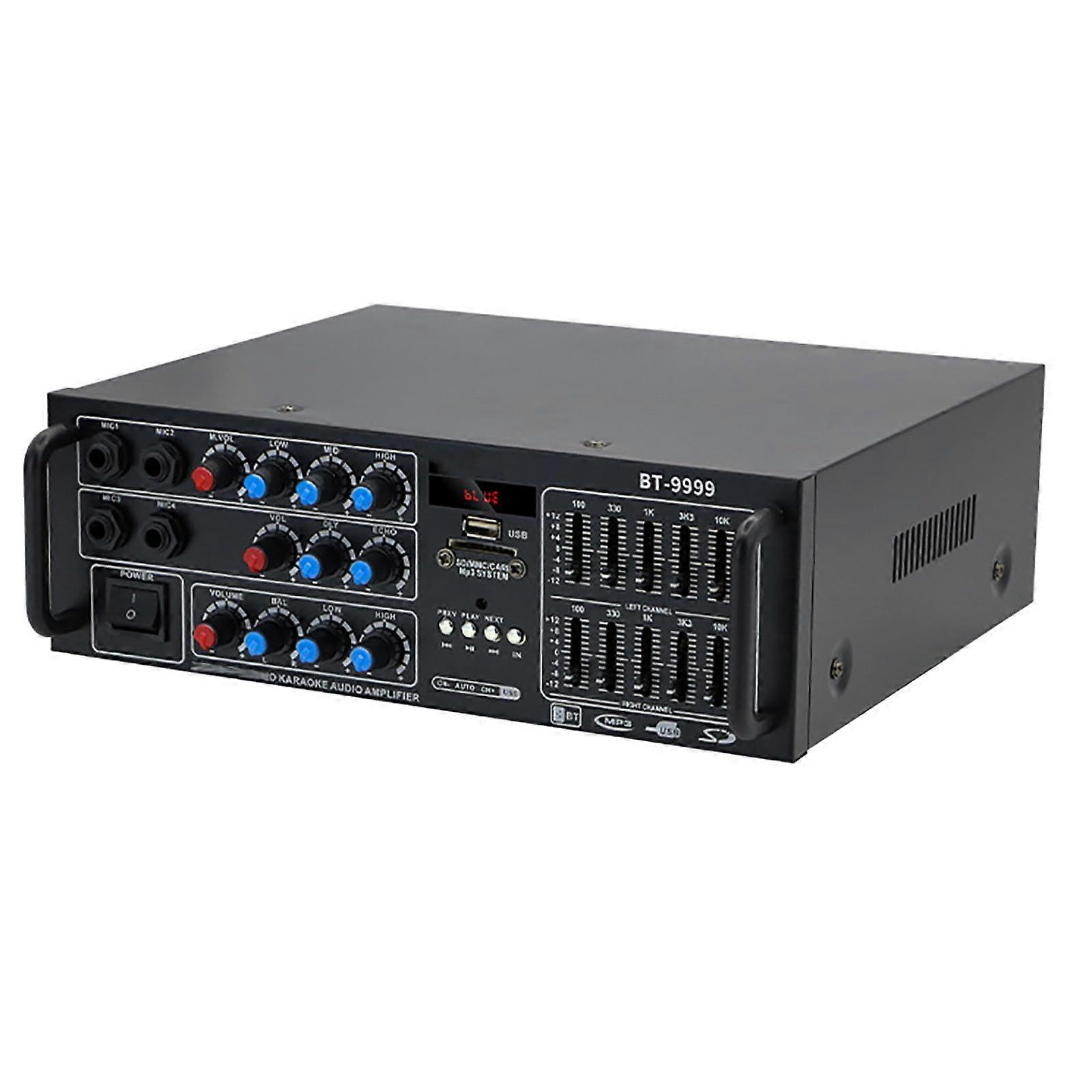 EQ Digital Amplifier 300W Professional Stereo Audio Amplifier with Dual Five-Band EQ and Lossless Format Support for Music Rooms