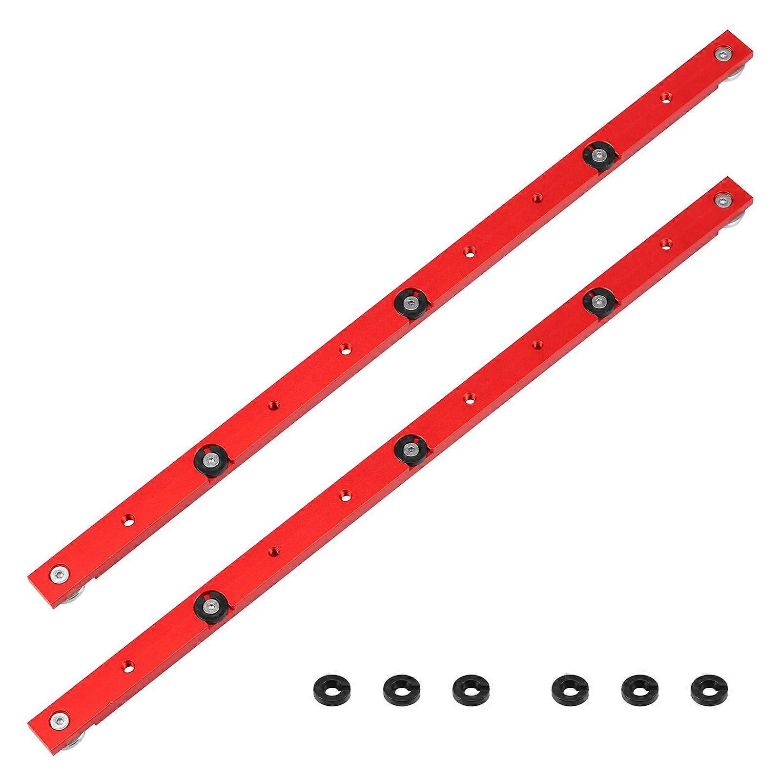 2Pcs 450mm Aluminum Table Saw Miter Bar T Track Slider for Crosscut Sled with Smooth Twist Lock