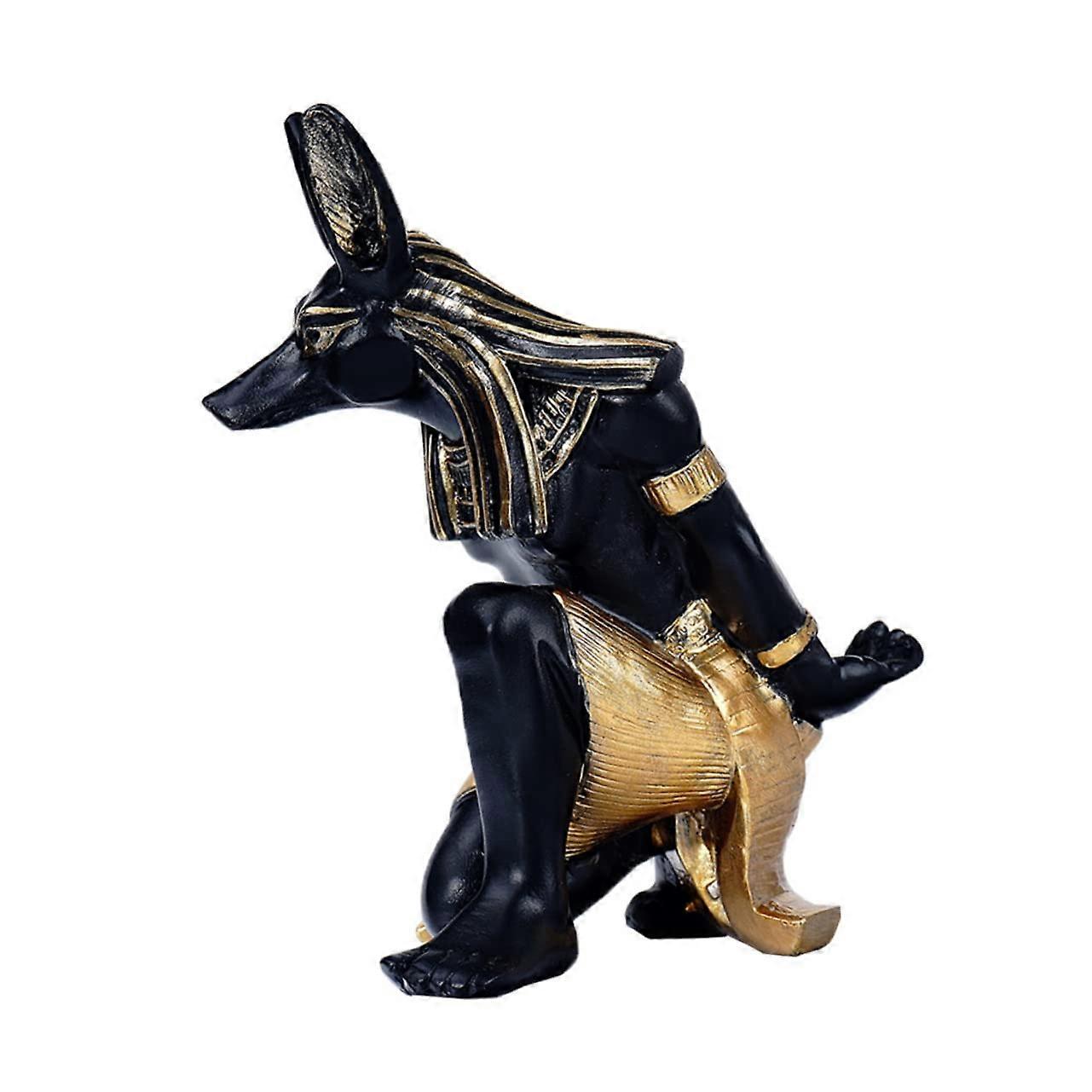 Anubis Dog Wine Bottle Rack with Unique Egyptian Style and NonSlip Base Resin Storage Stand