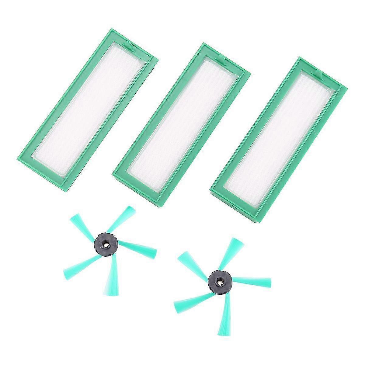 Accessories Set for Vorwerk Kobold VR200 & VR300 Vacuum Robots - 3X HEPA Filters & 2X Side Brushes