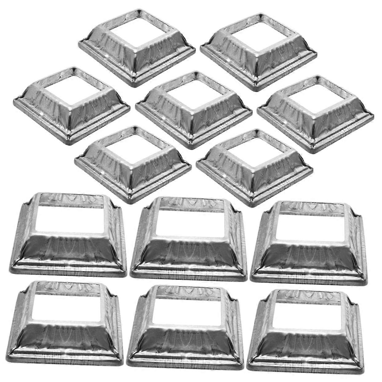 24pcs Galvanized Iron Square Post Base Cover with Column Base Trim for Deck and Porch Protection