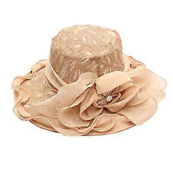 Femmes Church Cap Dentelle Fleur Tempérament Pliable Translucide Chapeau Pour Mariage