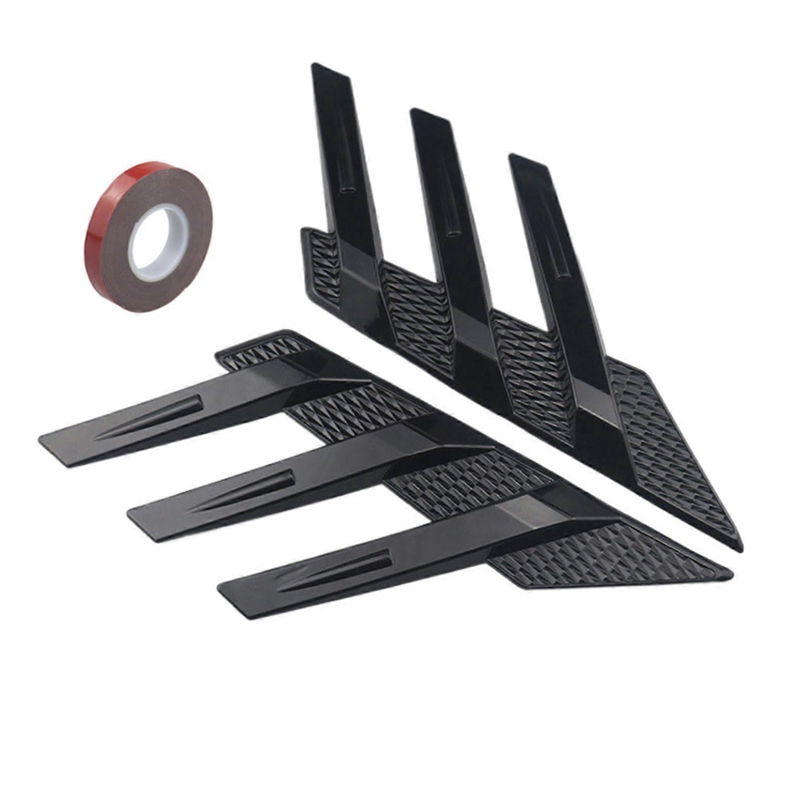 Car Window Louvers and Rear Window Spoiler with Wind Noise Reduction, Scratch Protection, Tool Install