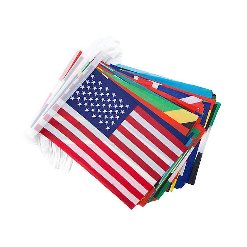 Soccer Flag String Banner for Decoration 1Set with 100 Flags Assorted Colors