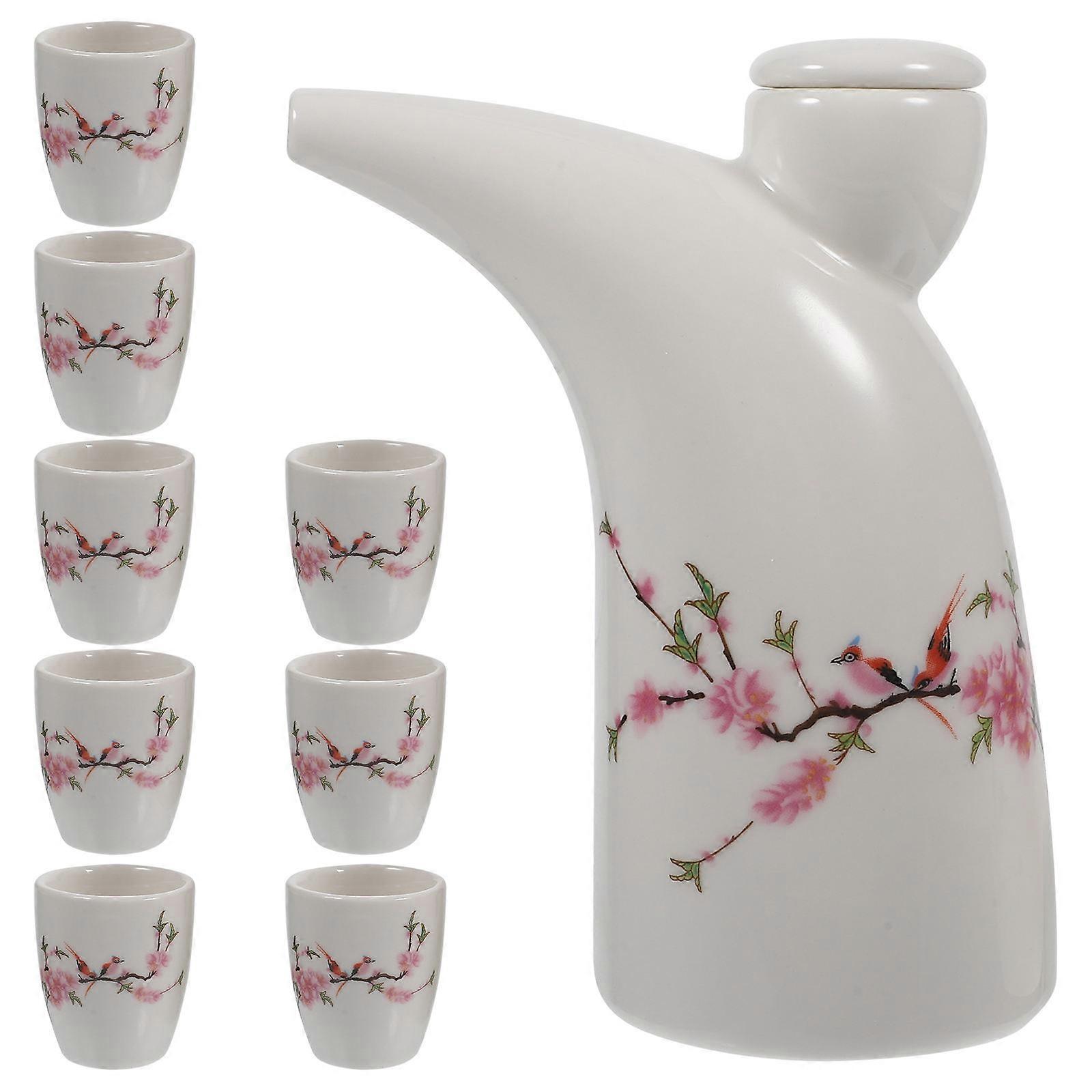Ceramic Sake Kettle Traditional Wine Pot for Storage Use 1Set