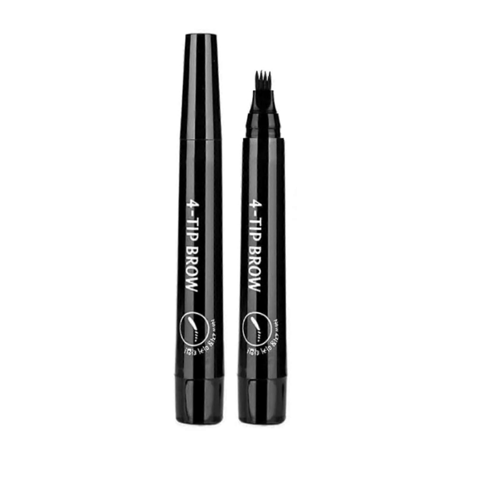 Waterproof Microblading Eyebrow Pencil 4 Tip Precision Brow Pen Natural Black Long Lasting