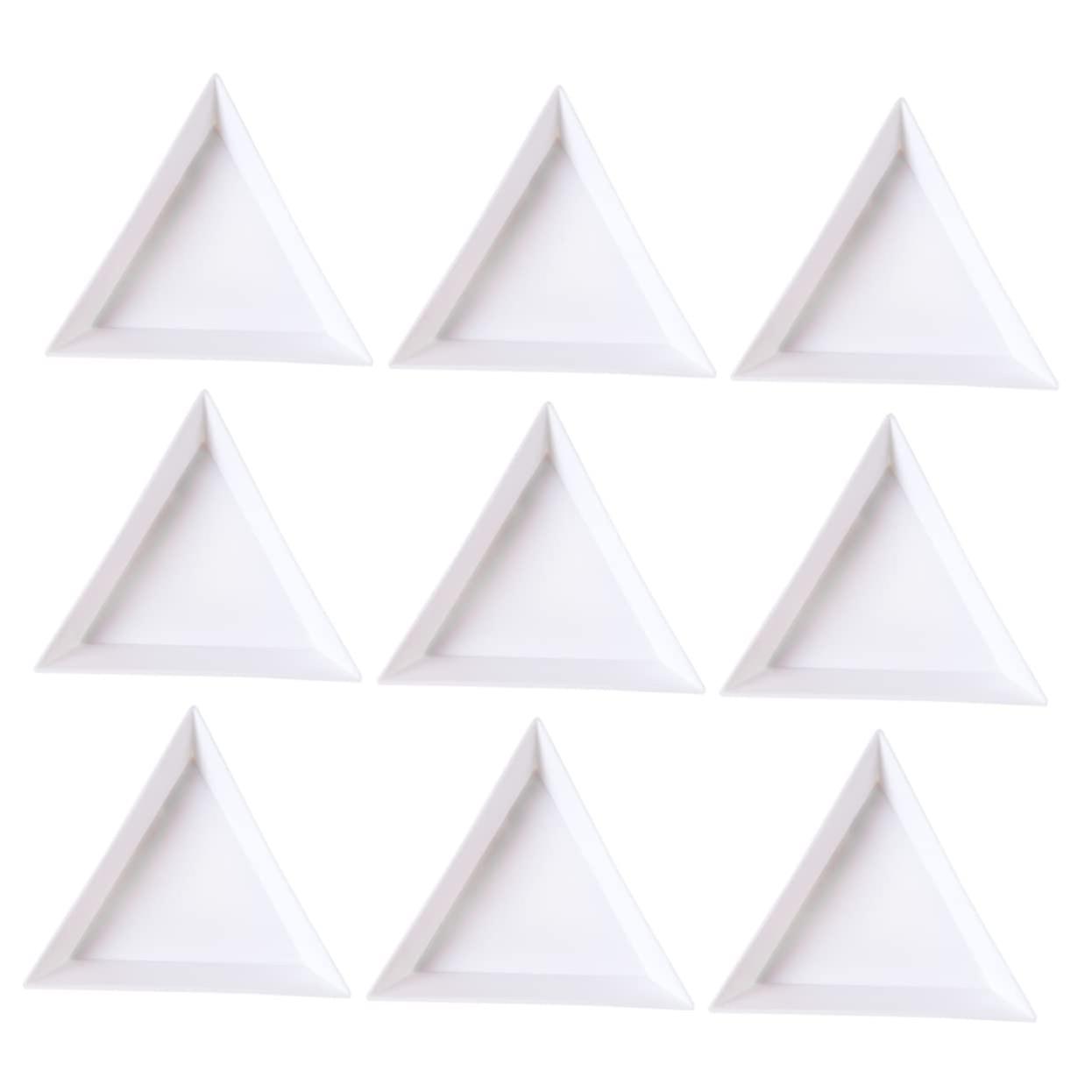 80pcs Triangular Nail Art Rhinestone Tray for Fast Gem Loading and Organized Manicure Storage White