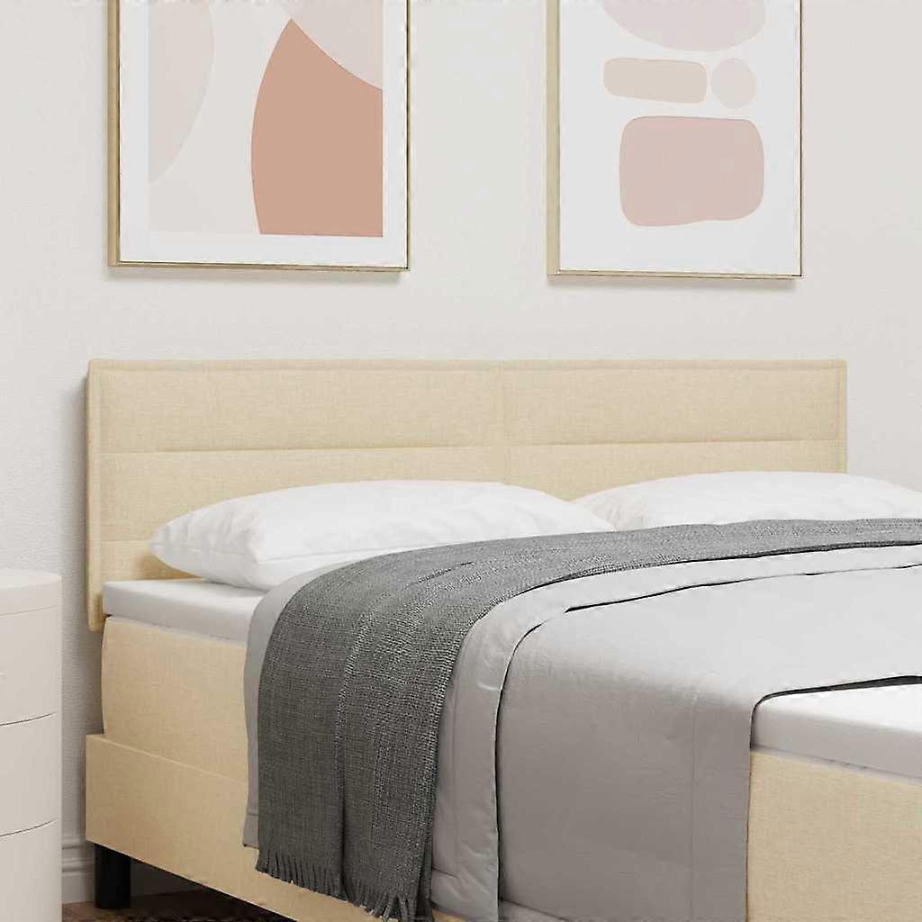 LED Kopfteil mit LED-Lichtleisten Creme 160 cm Polyester