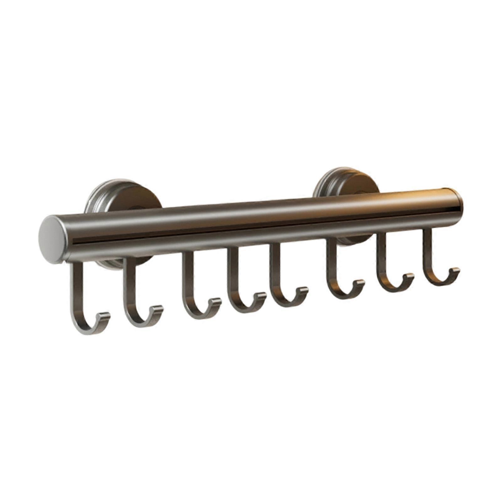 Modern Simple Suction Cup Hanger System Pull Out Design for Clothes Storage in Closet Wardrobes Space Efficient  Gray