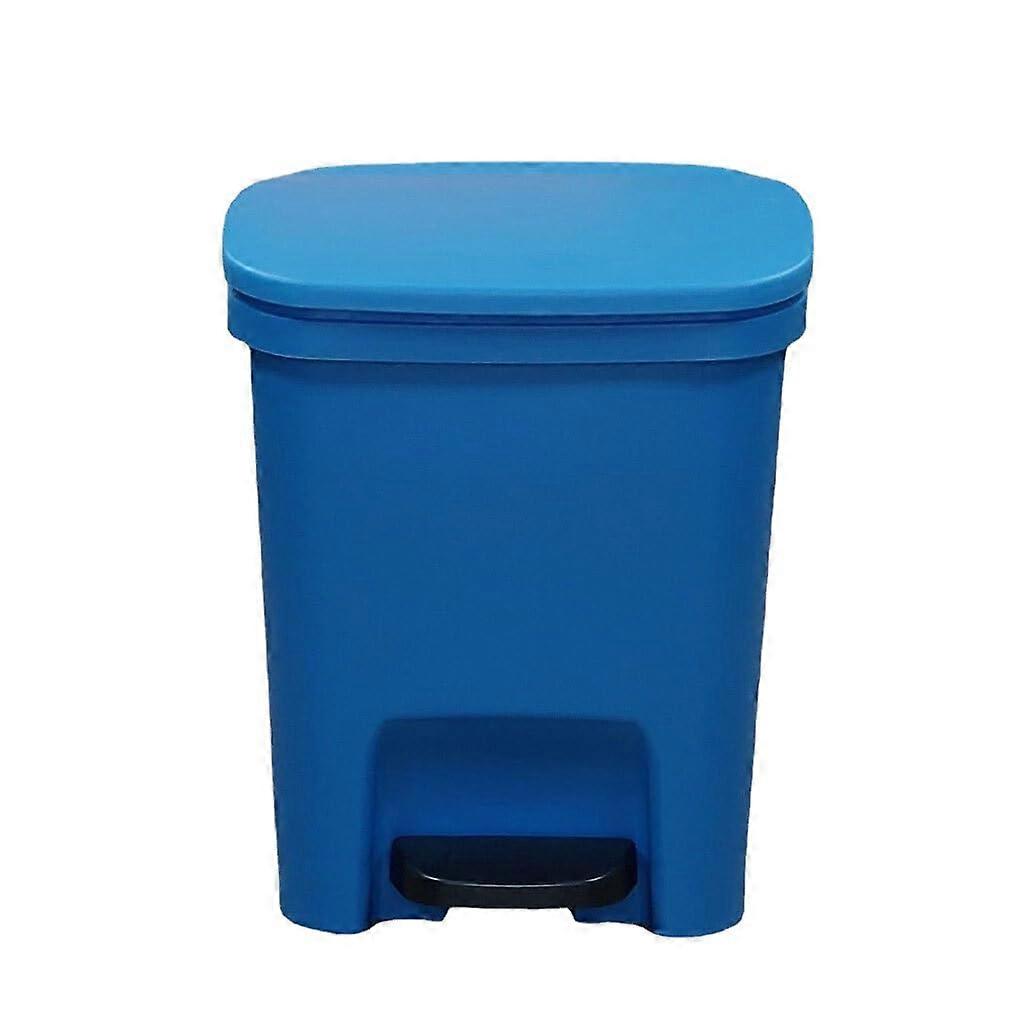 Plastic Trash Can with Lid Lake Blue 24x24x30 cm SpaceSaving MultiPurpose Waste Bin