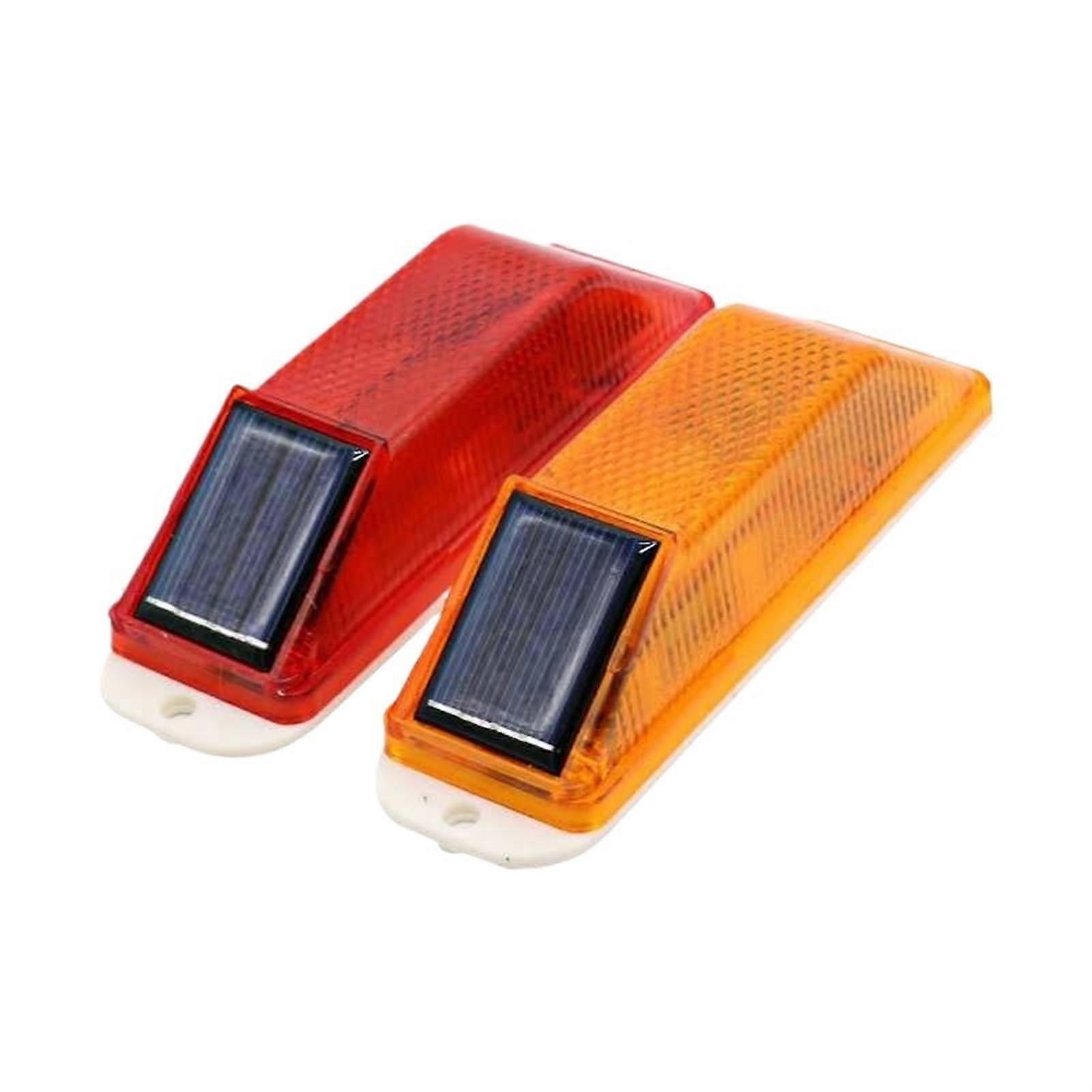 Solar LED Traffic Warning Light with Visibility Red Strobe and AntiCollision Guardrail Design