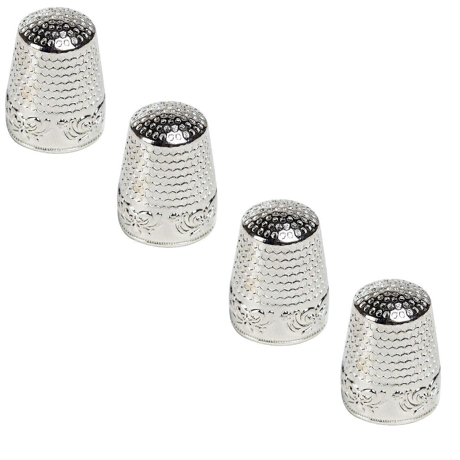 4Pcs Metal Sewing Thimble Finger Protector with AntiSlip Surface for Embroidery Quilting Needlework