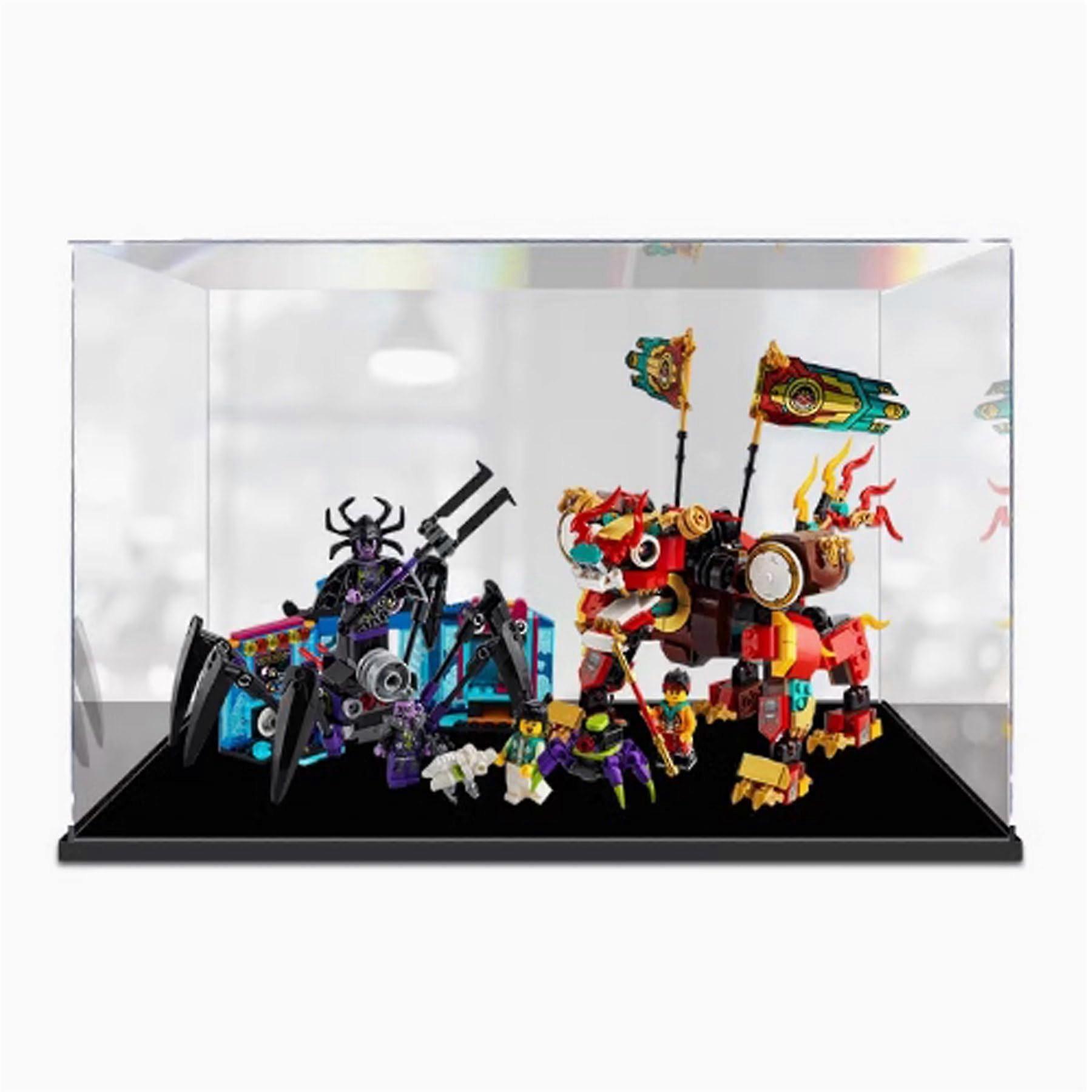 Dustproof Acrylic Display Box for  80021 with Clear Visibility and Sturdy Black Base
