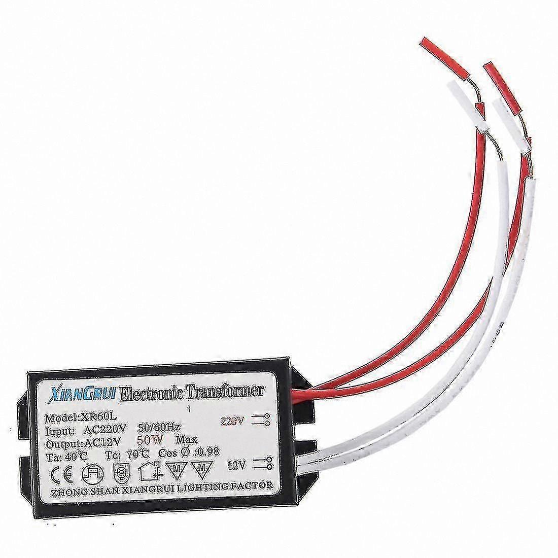 Halogen Light Compatible 12V 50W Power Supply Transformer with 200-250V Input Range