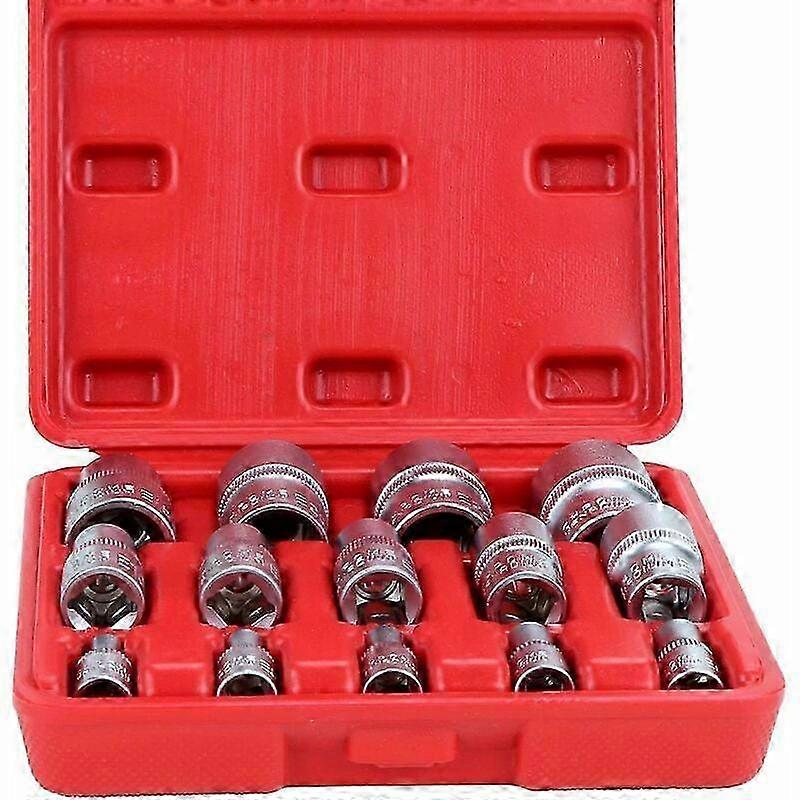 14pcs E Type Star Torx Socket Set, Female Hex Socket Nuts for Cars, Trucks, Motorcycles, ATVs