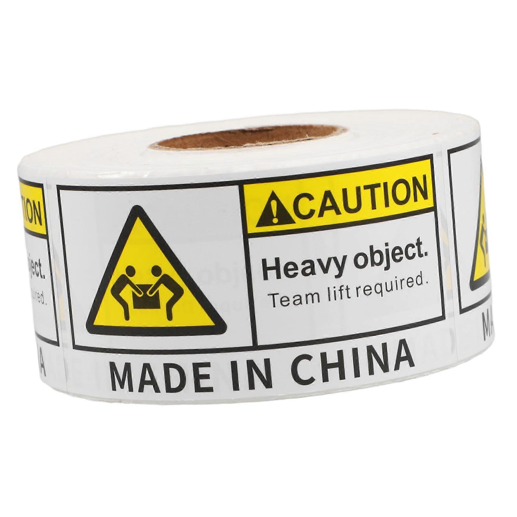 Labels Heavy Object Team Lift Required Stickers WeatherResistant  Adhesion 500 Sheets