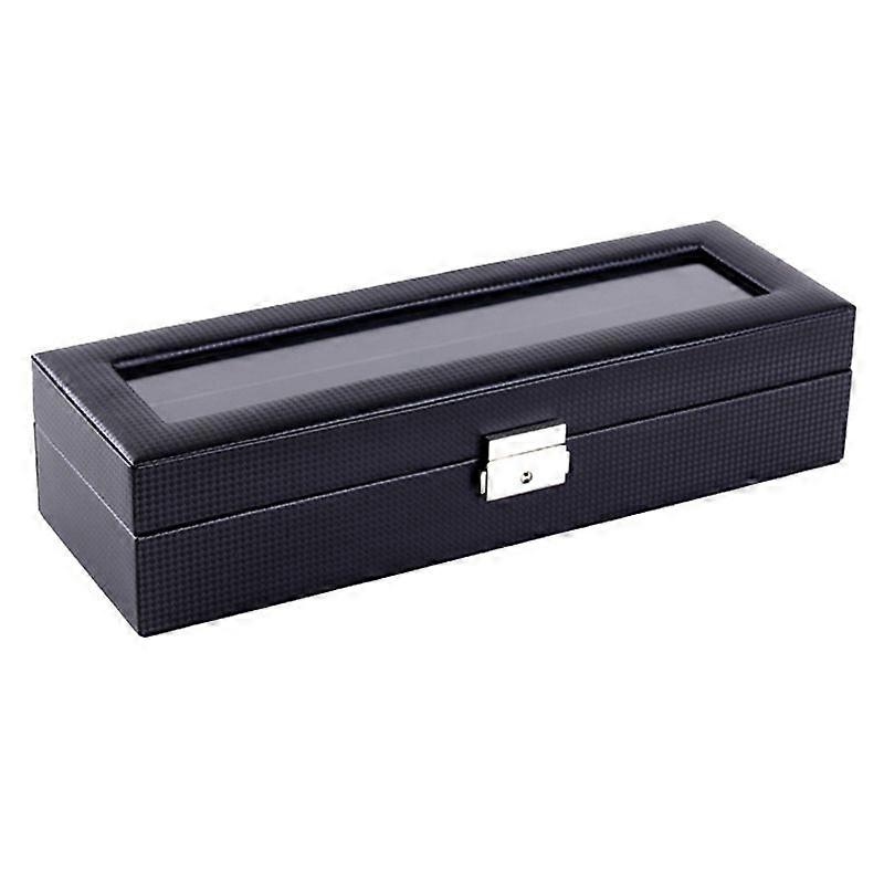 Woven Pattern PU Leather Watch Box, Colour: 6 Bits