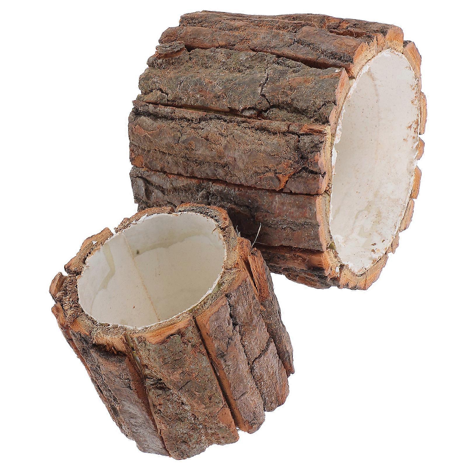 Wooden Planter for Storage Use 2Pcs Rustic Succulent Flower Pot