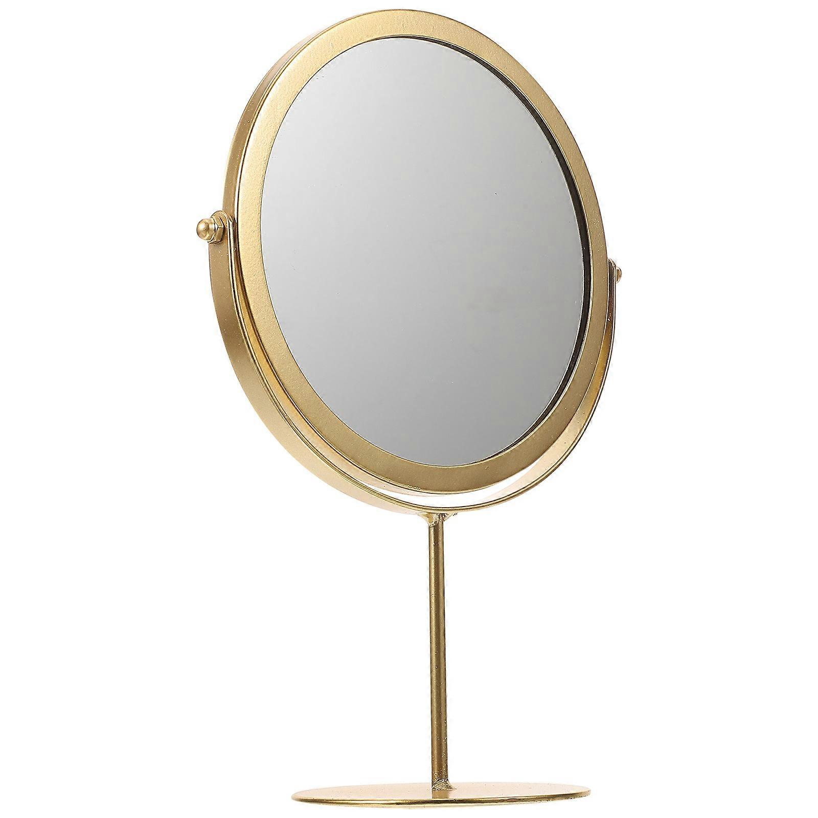 Golden Round Shaped Makeup Mirror Decorative Mirror for Dressing Table