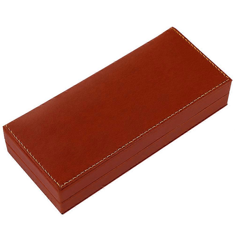 Decorative Pen Box Multi-Function Pen Gift Case for Storage 2Pcs Brown