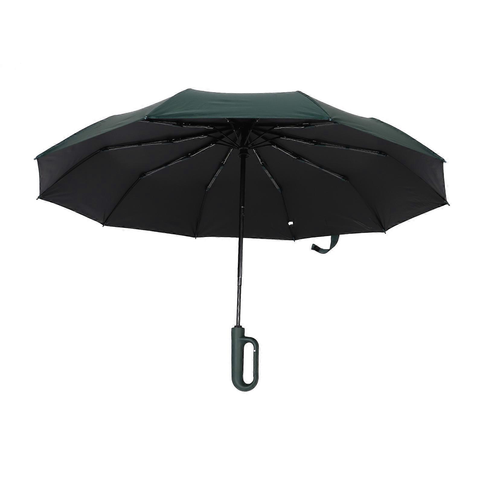 Green Compact Folding Umbrella for Outdoor Rain with 3Pcs Set