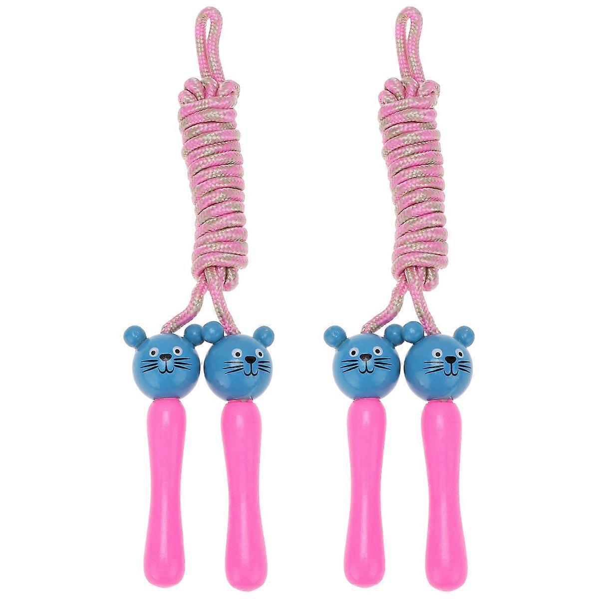 Wood Handle Jump Ropes for Kids Exercise 6Pcs Cartoon Pattern Workout Tools