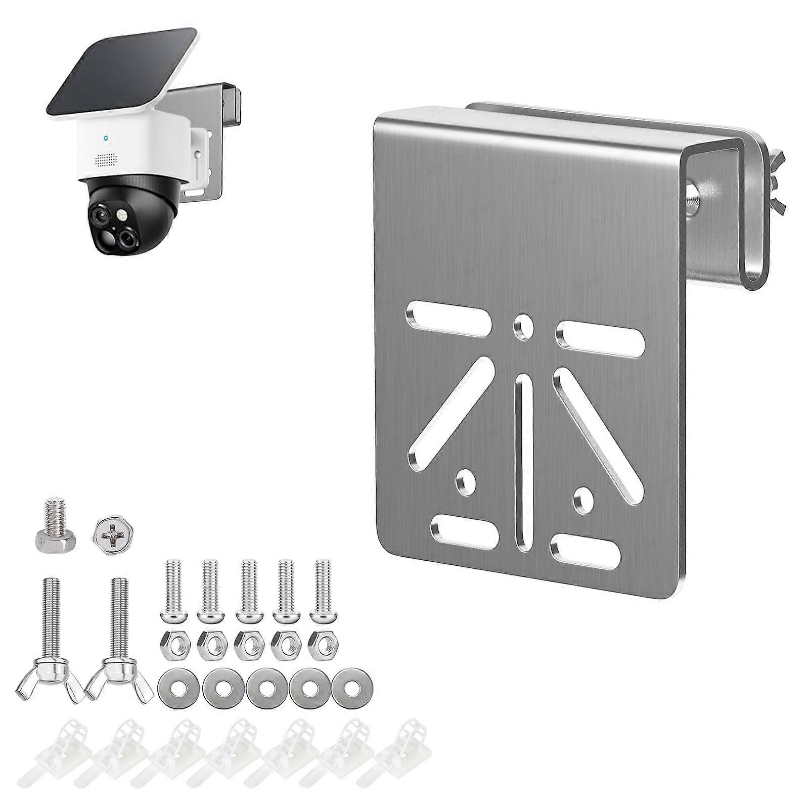 Security Camera Mount Stainless Steel Gutter Bracket Rustproof NoDrill Outdoor Fit for PTZ