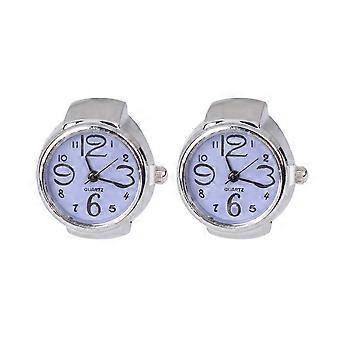 2pcs Finger Wear Quarzuhren Kreativer Ring Uhren Mini Time Display Accessoires für Frauen Männer