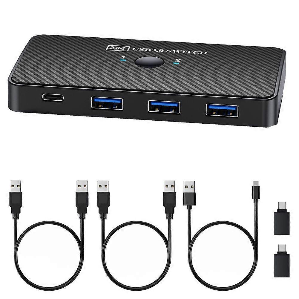SA06 USB3.0 Splitter 2 Computers Shared Adapter Printer 2 in 4 Out Shared HUB Switch