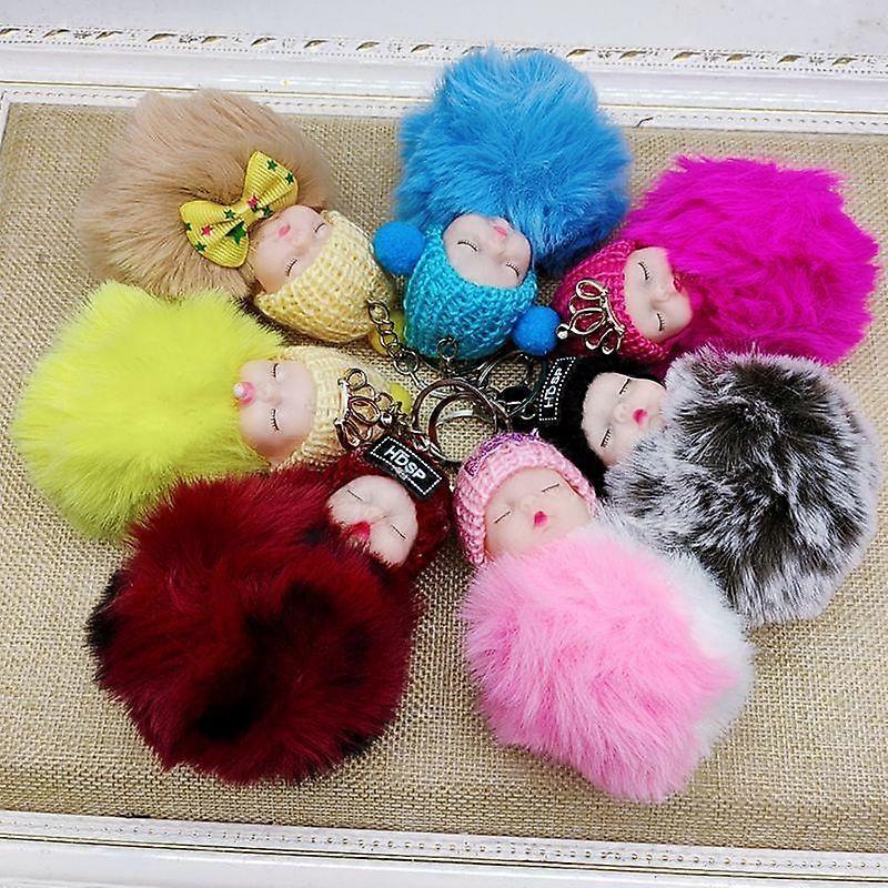 Cute Car Plush Keychain for Lady