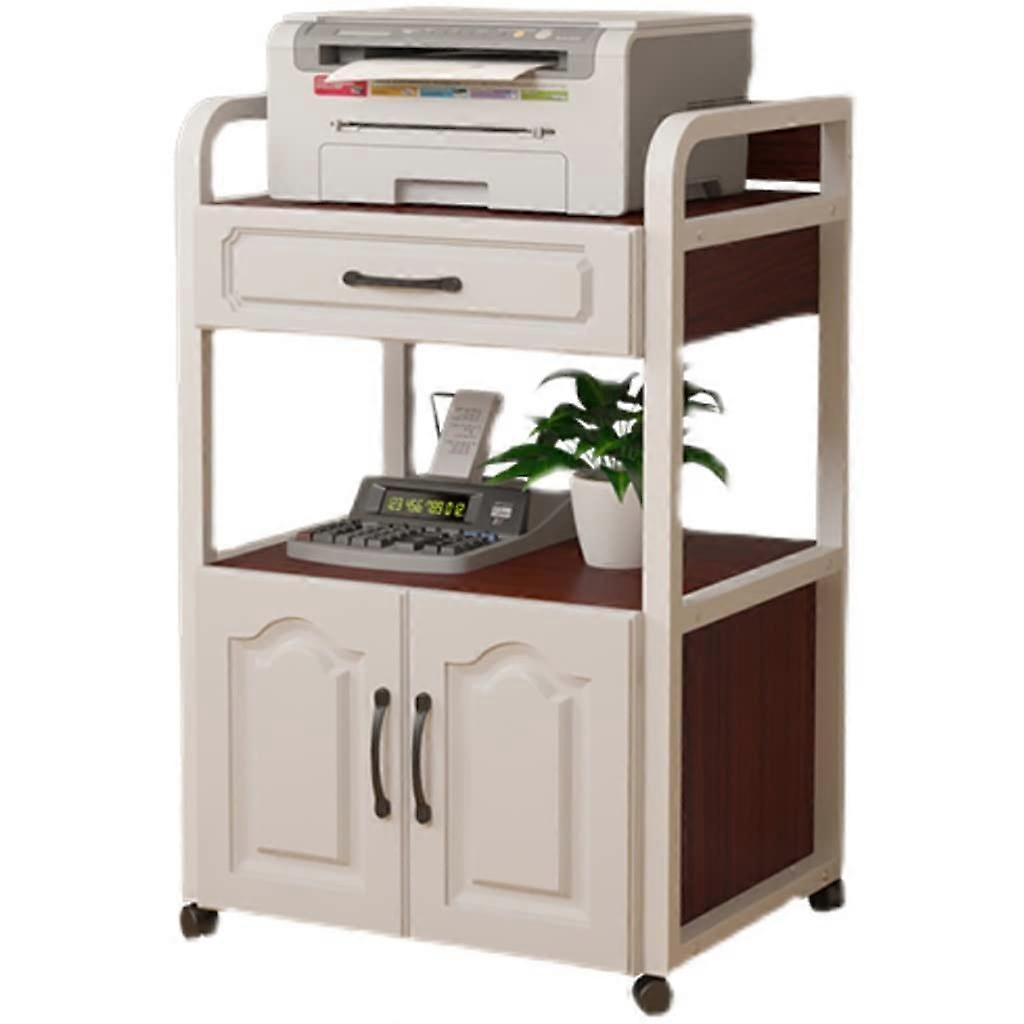 Printer Stand FloortoCeiling with Cabinet, SpaceSaving Office Printer Table for Home Storage