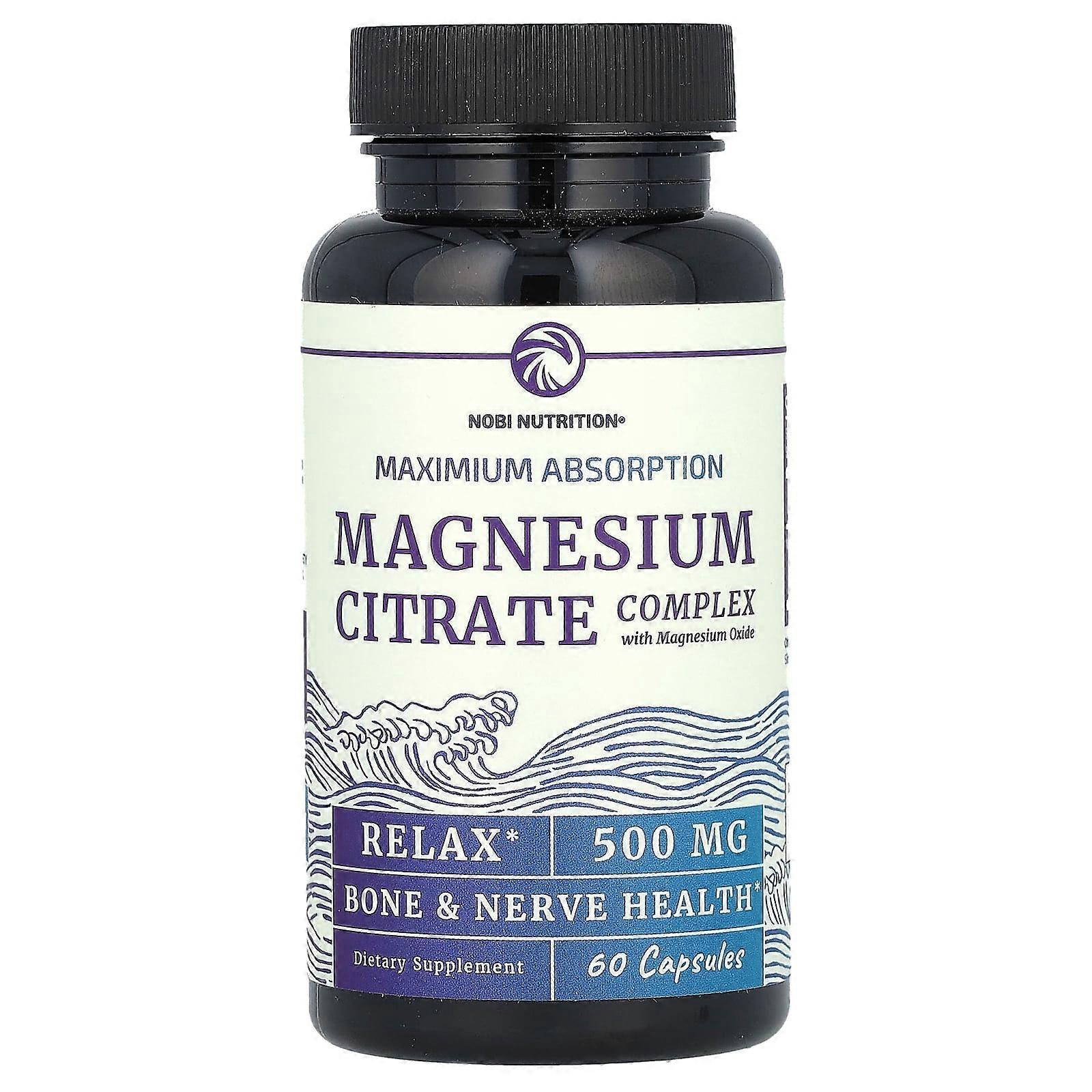 Nobi Nutrition, Magnesium Complex, Maximum Absorption, 60 Capsules