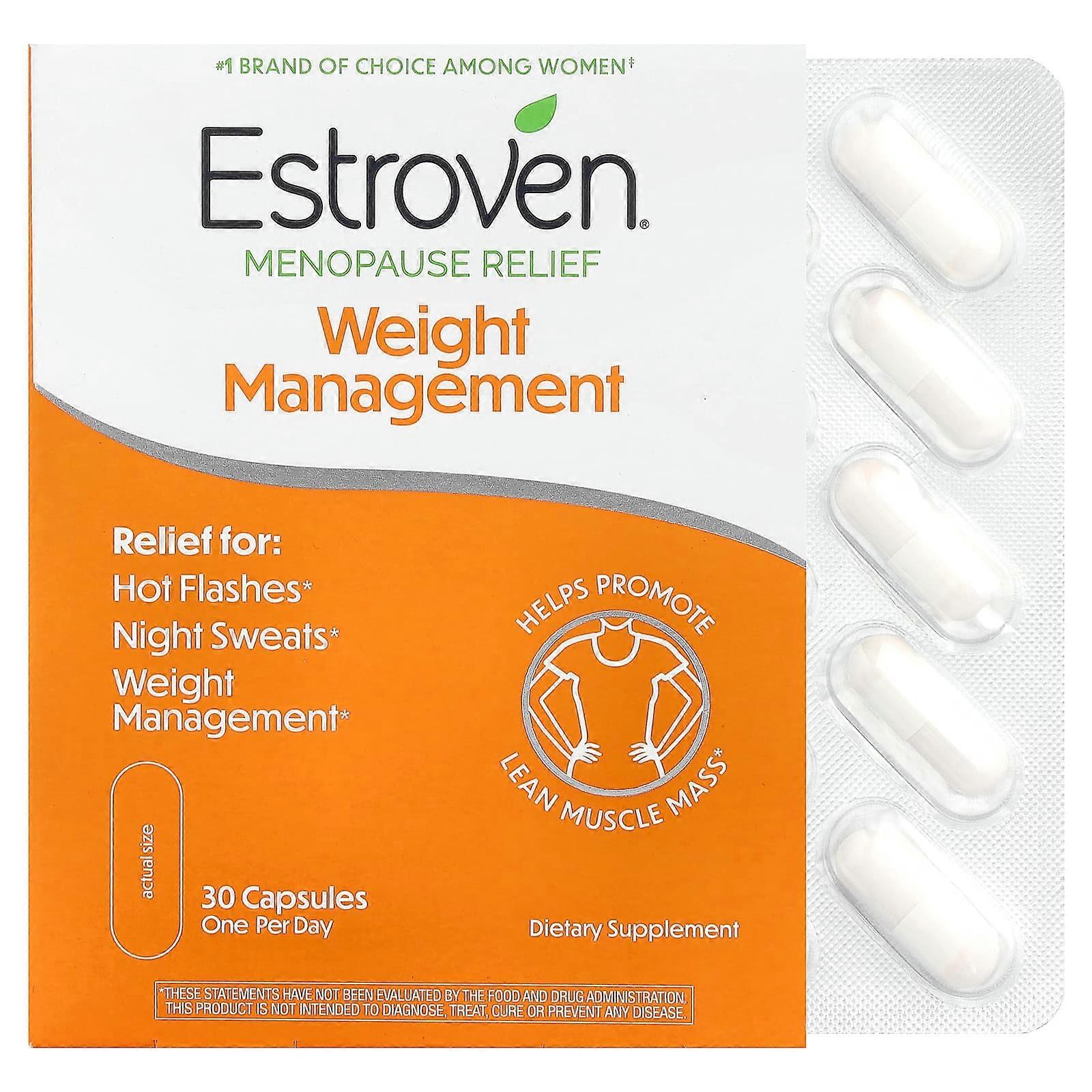 Estroven, Menopause Relief + Weight Management, 30 Capsules