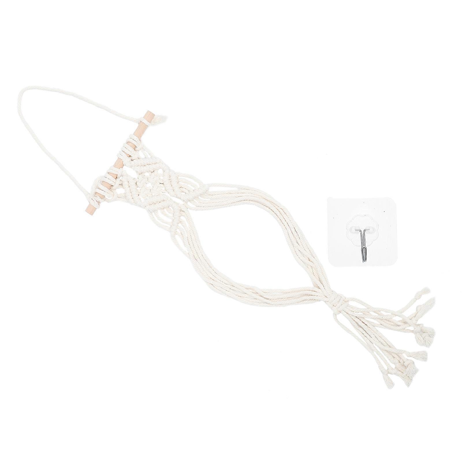 Macrame Hat Wall Hanging Holder for Storage 3Sets Beige Single Layer