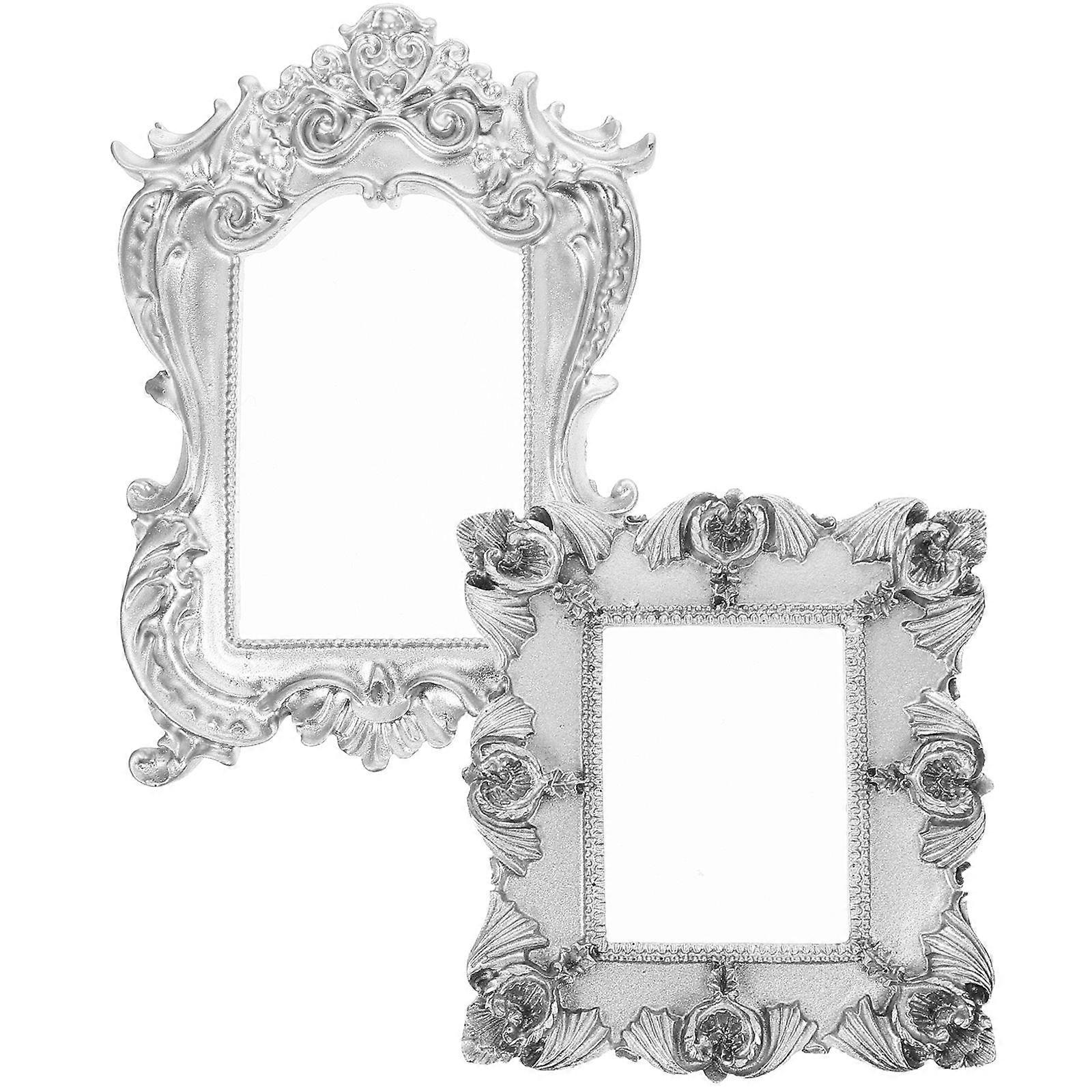 Mini Picture Frames Resin Antique Display Frames for Party 6Pcs