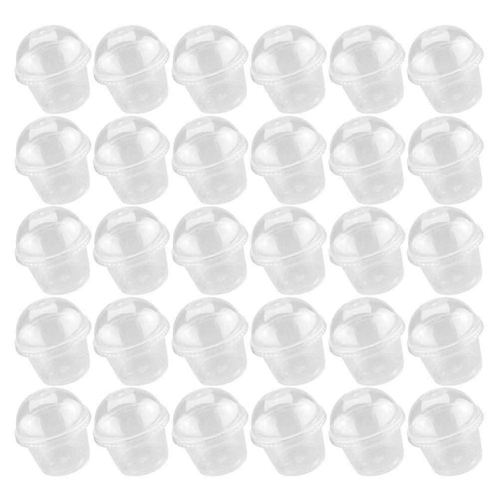 Pudding Cups Plastic Dessert Cups for Storage Use 100Sets with Lids Transparent