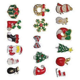 Weihnachtlicher Nagelschmuck zum Selbermachen – 20 Stück 3D-Strassaufkleber aus Legierung