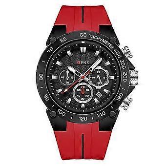 Watch Chronograph Gold Case Black Strap Sport Casual Outdoor,ONFS-1207-R