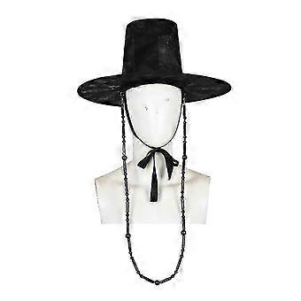 Cappello da cacciatore di Halloween con catena di perline per cosplay e giochi di ruolo,z