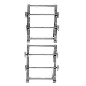 Suporte de halteres de plástico para decoração de casa de bonecas, 2 peças mini