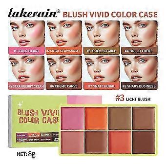 8 farger Flerbrukskrem Kontur Highlighter Palett Sminke, Concealer Palett for Kinn Øye Nese Ansikt Kropp, Kinn Leppefarge, Lett Myk Byggbar B
