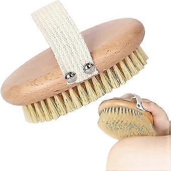 Body Brush Massage Brush, Natural Beech Wood, Dry Brush Body Peeling Brush