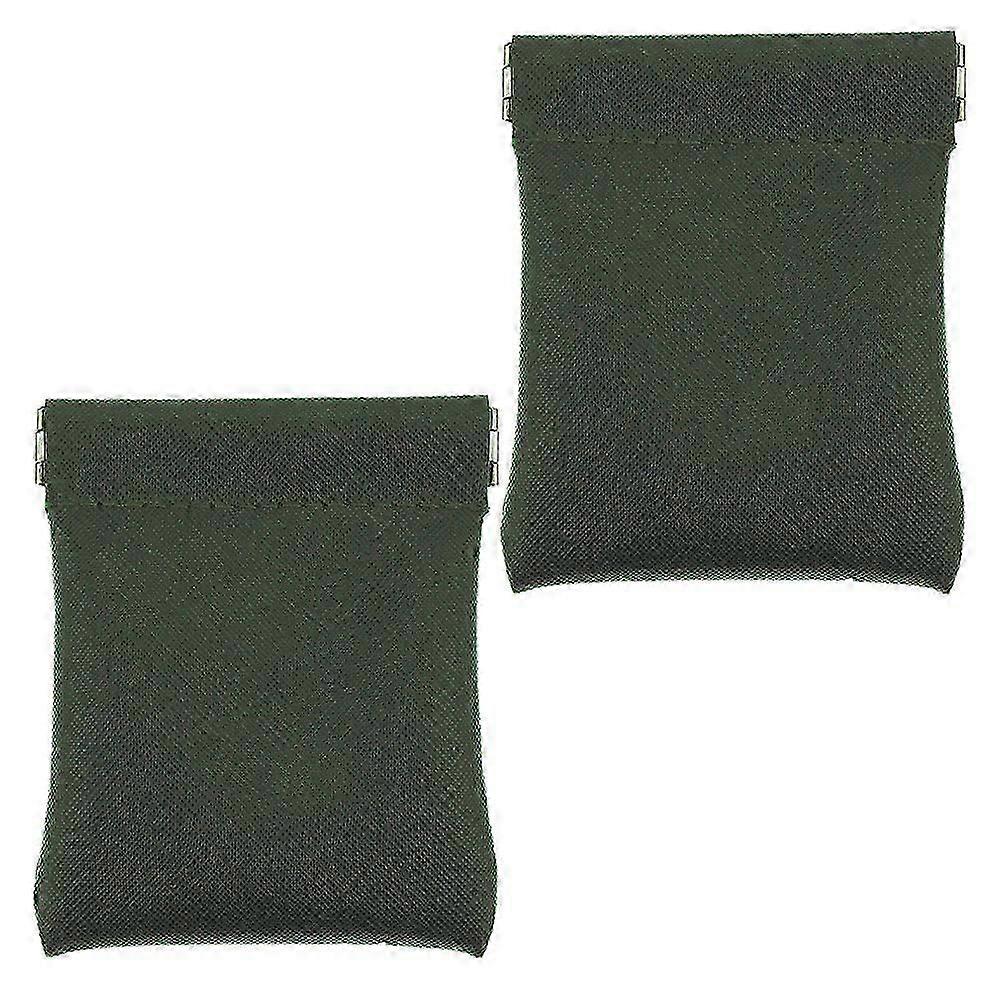 Purse for Storage Use 2Pcs Green PU Change Wallets