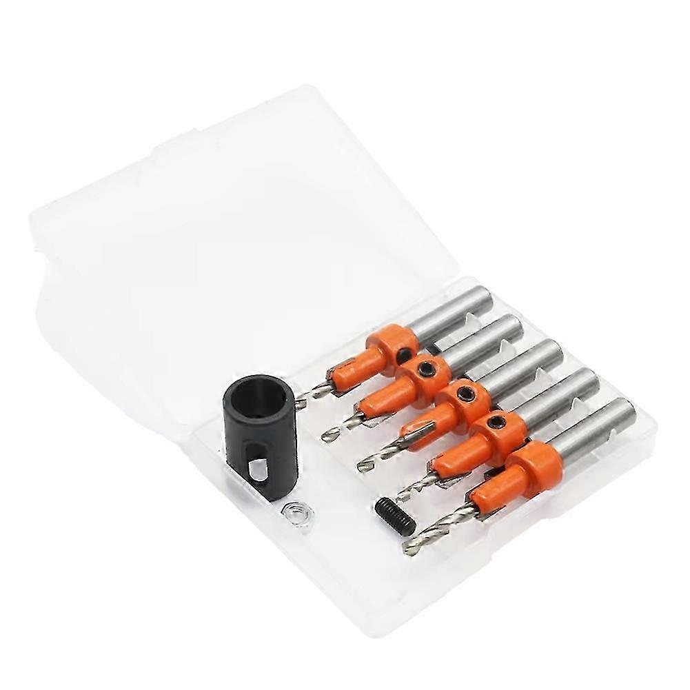 5PCS Set 8mm Adjustable Countersink Drill Bit Set,Drill Bits Counter Sinker Drill Bit Set compatible with Woodworking