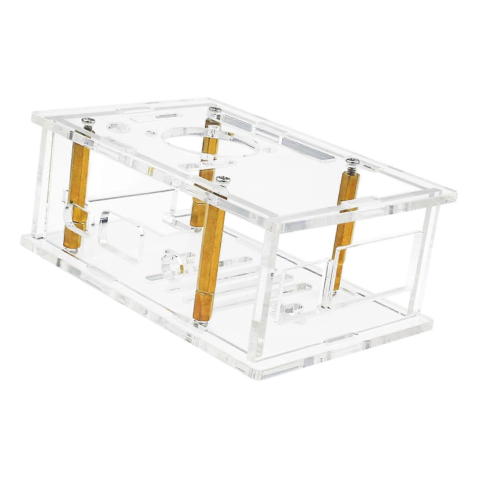 High Transparent Acrylic Enclosure for 4 Professional Development Board Industrial Protective Box Cooling Fan Easy Assembly Multicolor
