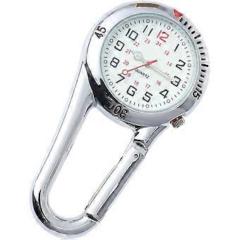 Carabiner Watch with Glow in Dark, Easy Read Dial, Spring Loaded Clip for Backpack, Belt Loop - Sport Outdoor Pocket Watch