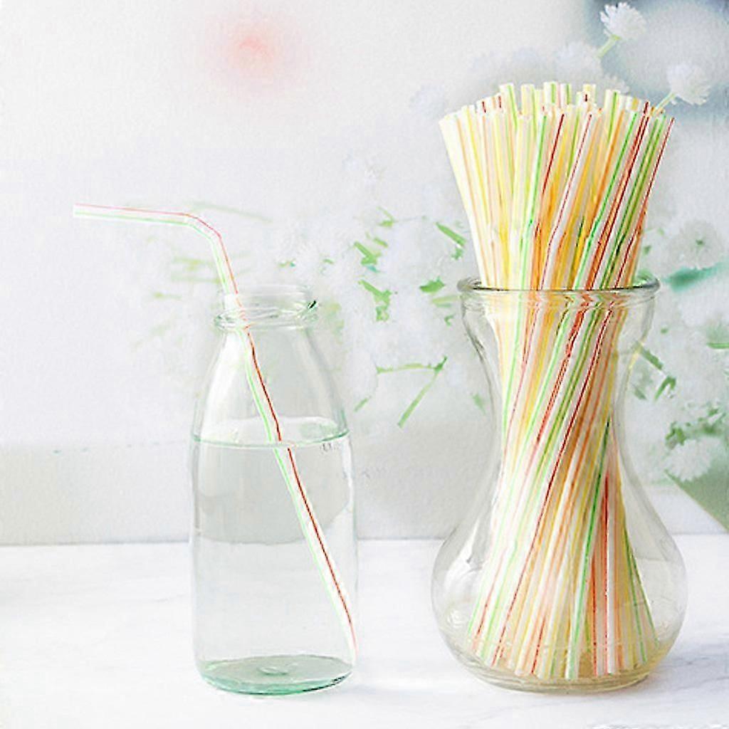 [400 Pack] Flexible Plastic Drinking Straws-Assorted Colors
